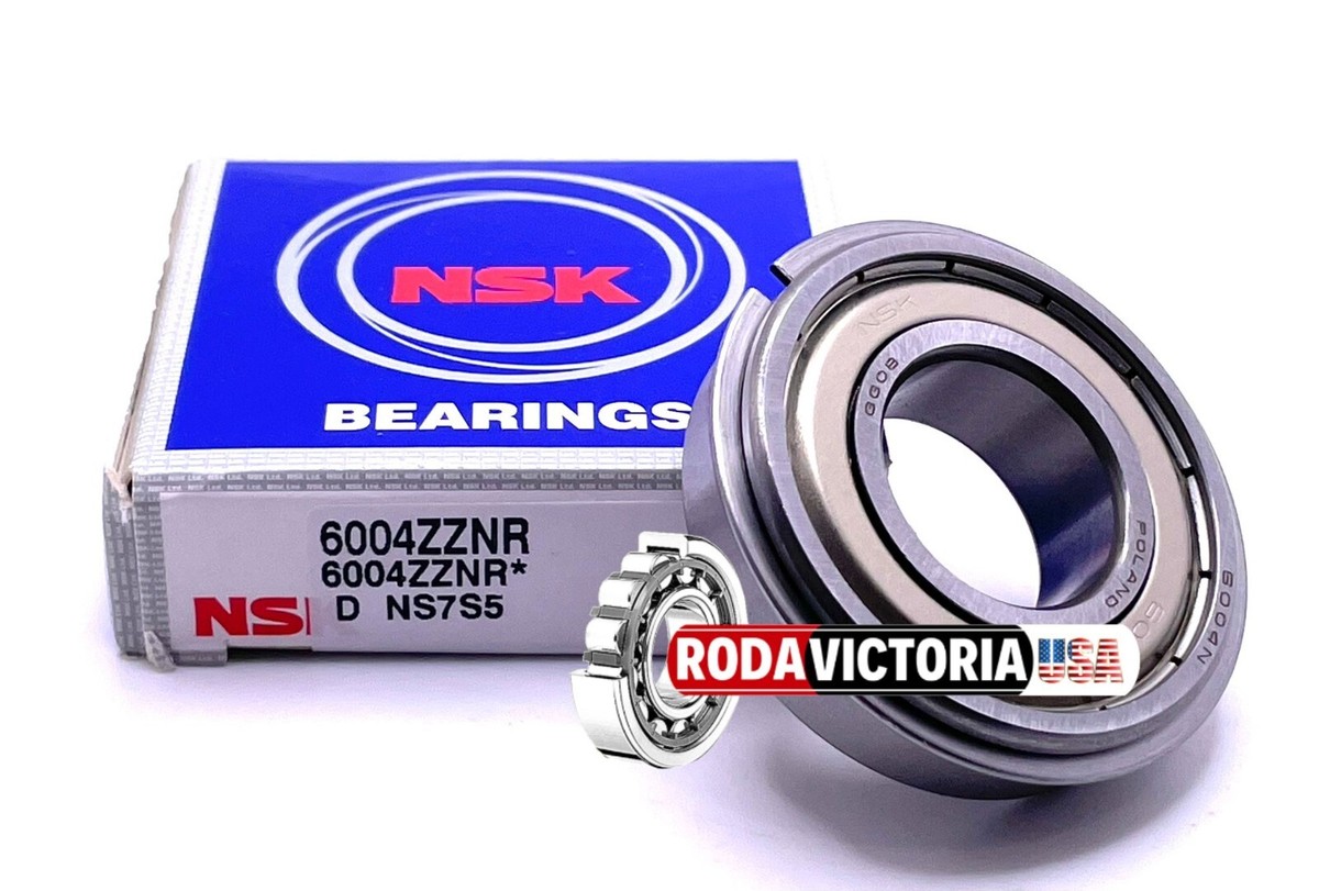 NSK 6004 ZZ NR Deep Groove Ball Bearing, MEtal Shielded +Sap