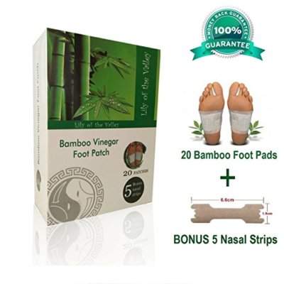 ORGANIC Bamboo Foot Pads 20 PCS Remove Impurities Body Relief FREE Nasal STRIPS