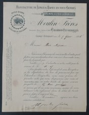 Facture 1898 CHAMBON FEUGEROLLES MOULIN LIMES RAPES TREMPE EXTRA   llustrée 43