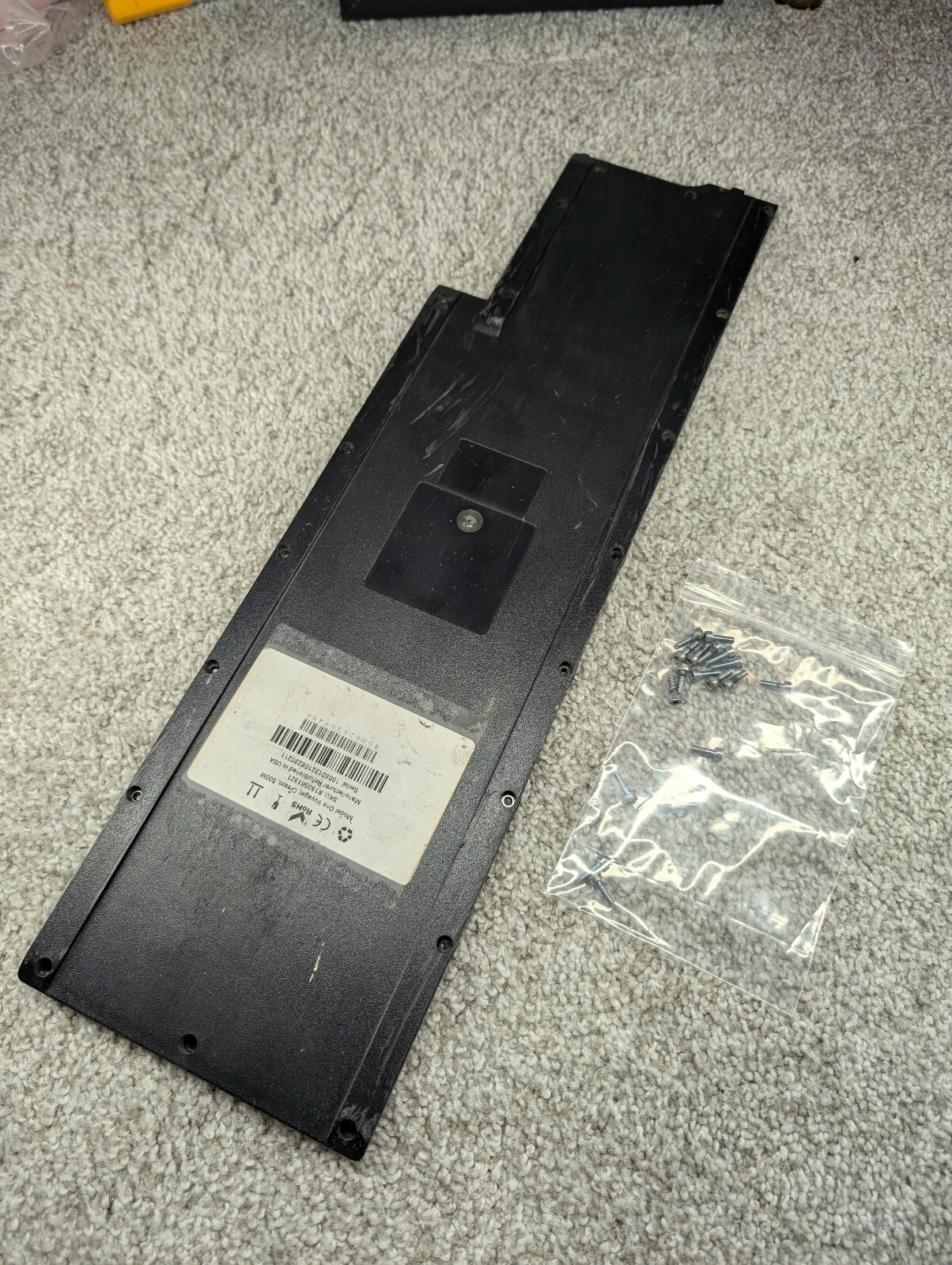 Unagi Voyager replacement bottom skid plate/battery cover with screws