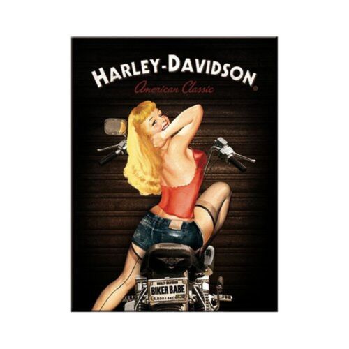 Aimant rétro aimant réfrigérateur 2 x 3 pouces - Harley-Davidson - Biker Babe - Photo 1 sur 3