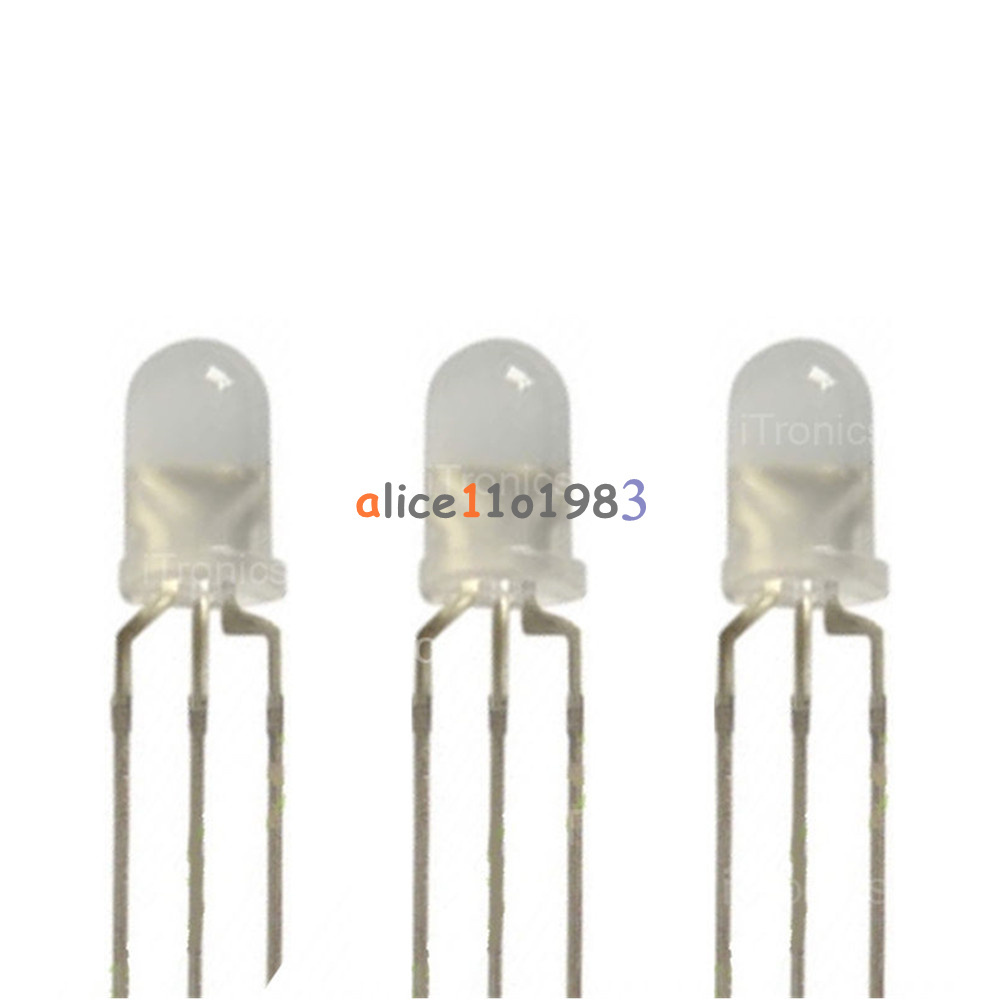 20pcs 5mm Dual Bi-Color Red/Green 3-Pin Diffused Common Cathode LED Diode Lamp - Picture 3 of 4