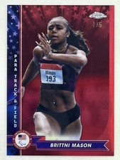 Brittni Mason 2024 Topps Chrome U.S. Olympic Red Refractor /5 #90 Sports Card