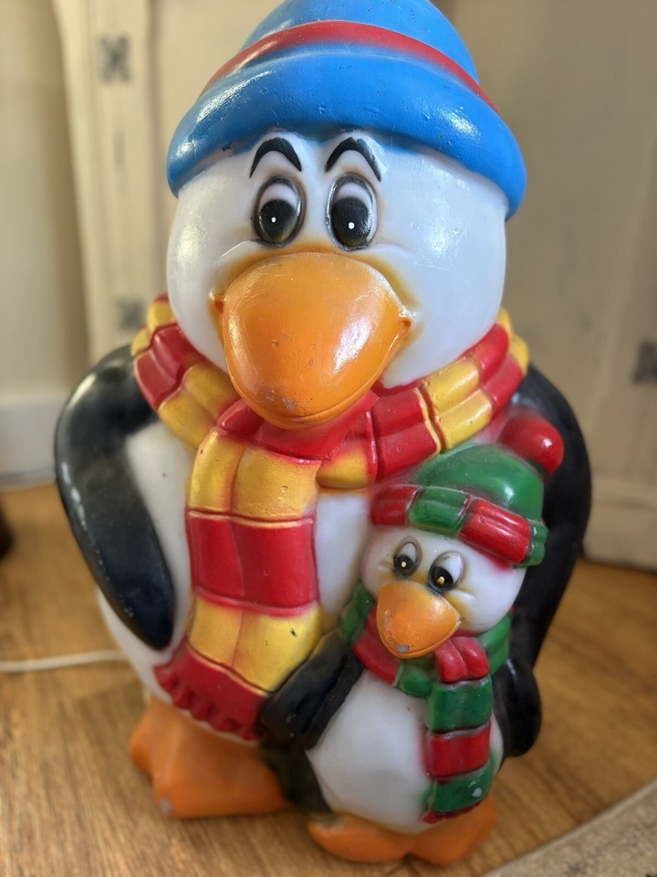 Christmas Light Penguins Blow Mold Mould Outdoors eBay