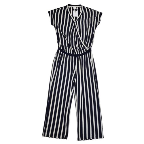 Mama Licious Blue White Striped Blue Jumpsuit Uk Women's XL W32 L28 Bnwt G620 - Picture 1 of 6