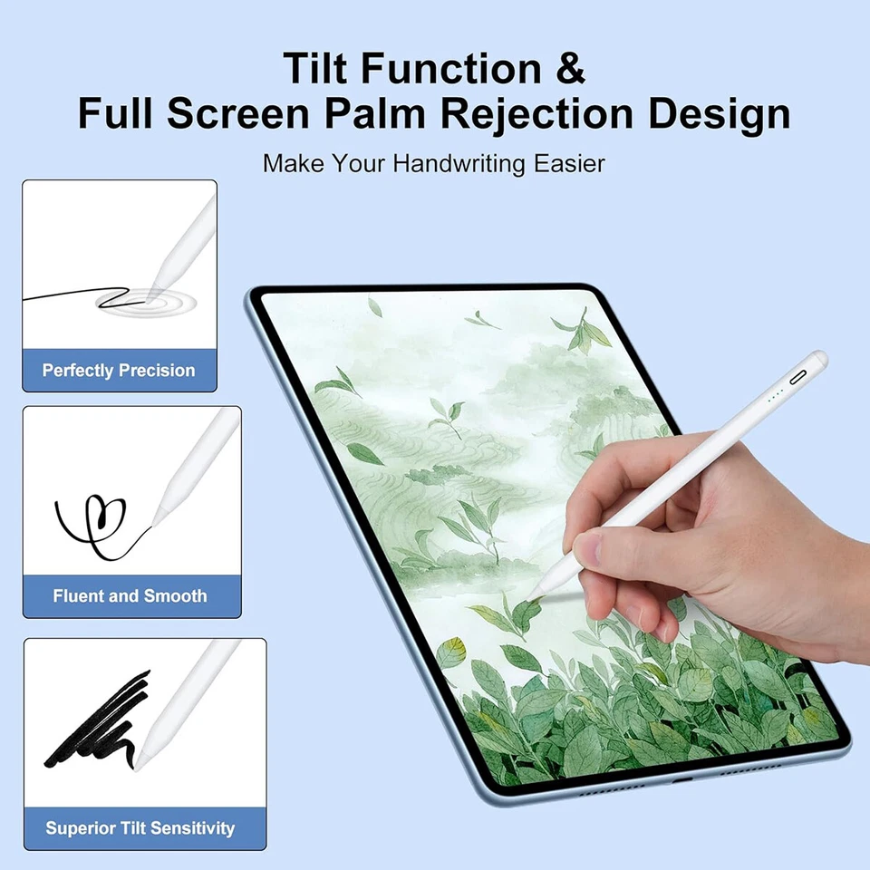 Caneta Stylus para Apple iPad Pencil 10/9/8/7/6th Pro 11/12.9"" Mini 5/6th Air 5/4th - Imagem 3 de 4