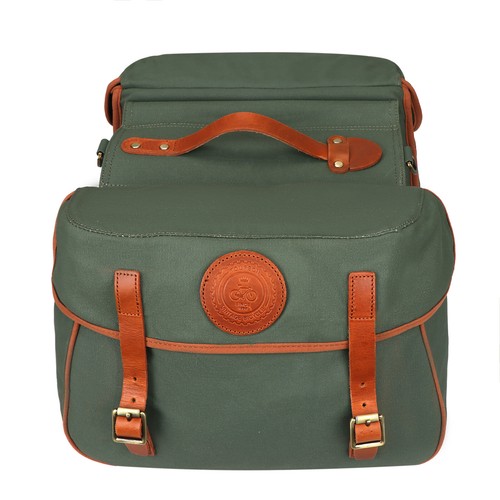 Green Canvas Bike Double Pannier Travel Cycling Rear Rack Trunk Bag Cycling Case - Picture 16 of 24