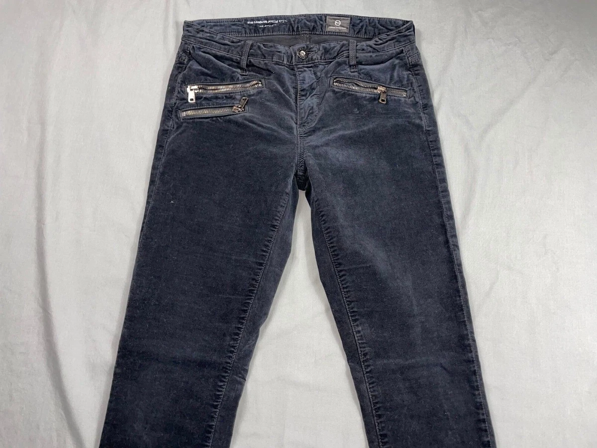 AG The Legging Velvet Felt Moto Jean Style Pants. Black Women s