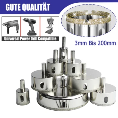 Diamantbohrer Ø3-200 mm Glasbohrer Bohrkrone für Glas/Keramik/Fliesen/Stein - Bild 1 von 4
