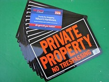  12 -Hy-Ko 10x14 Aluminum Private Property No Trespassing Sign Rust Free 848