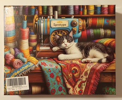 NEW 1000 piece jigsaw puzzle Tailor Cat Ages 14+ Sewing Quilting NIB Sealed 