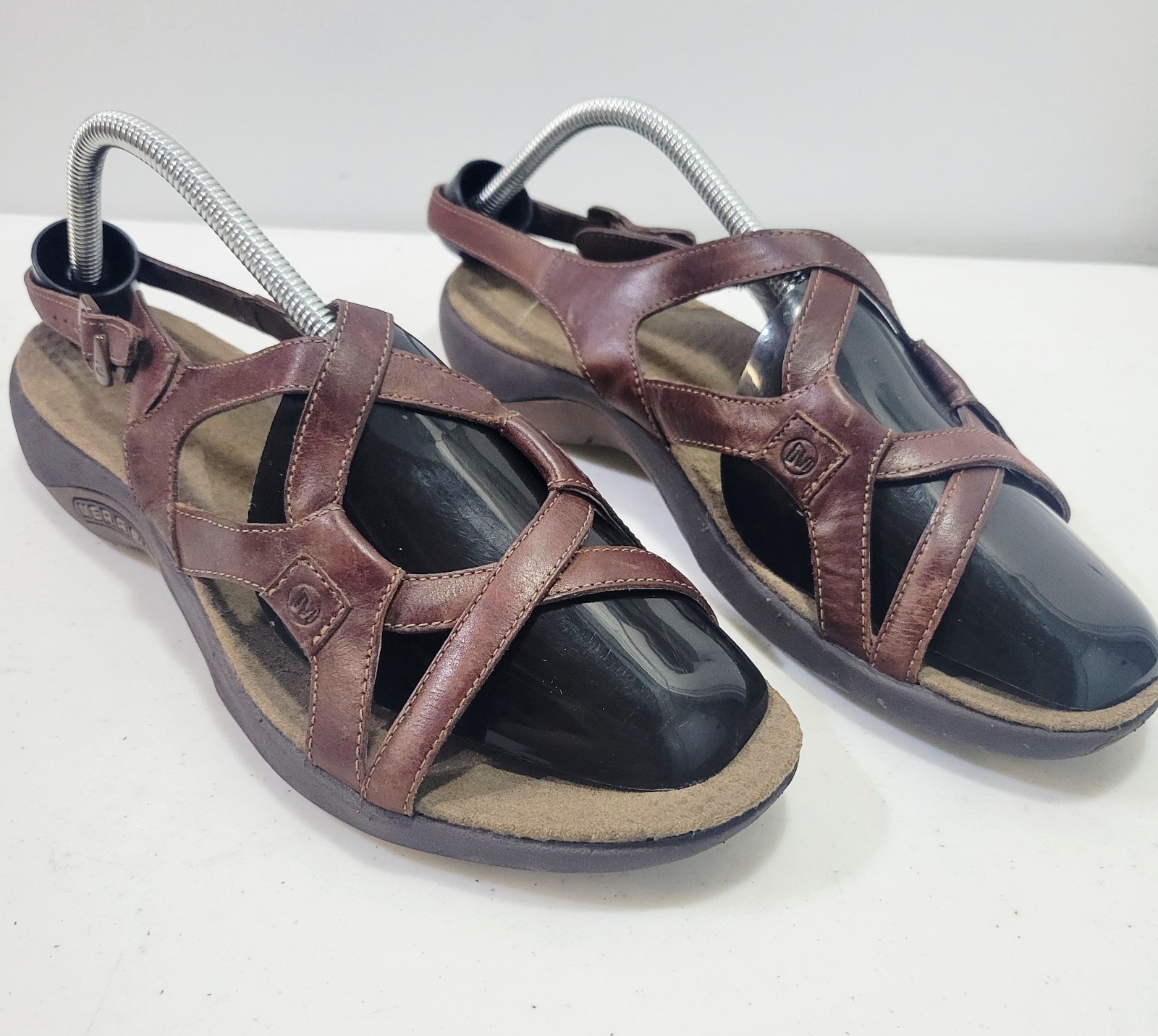 Merrell sandali donna 11 scarpe marroni pelle cinturini slingback comodi