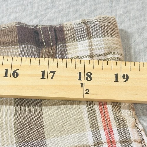 Pantaloncini corti uomo vintage Fifth Avenue flat davanti taglia 40 a quadri marrone chiaro viaggio weekend - Foto 9 di 10