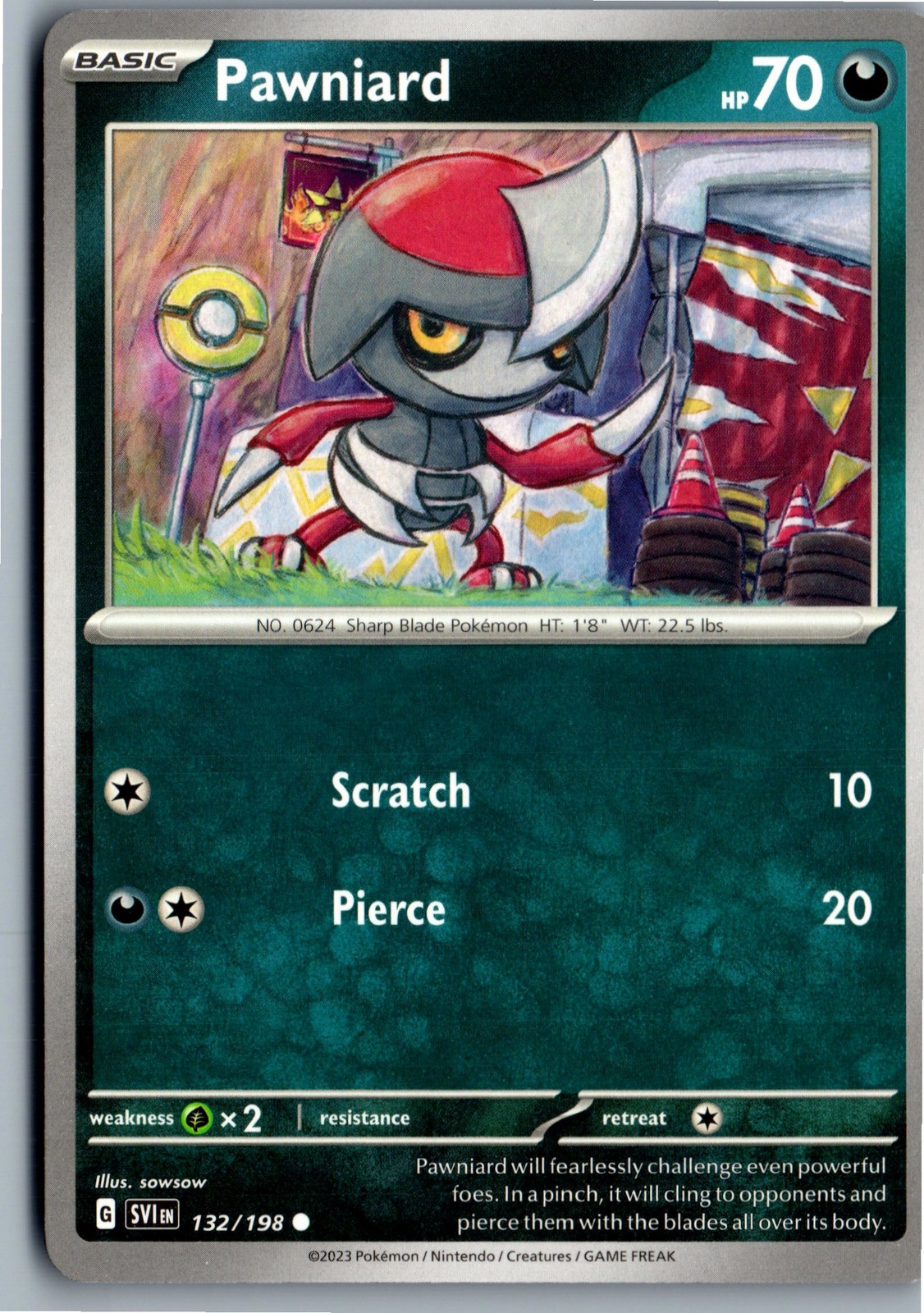 Pawniard Scarlet & Violet 132/198 Pokemon Card