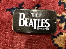 D'Addario The Beatles Logo Guitar Pick Tin 15 pack of medium picks used Good Con
