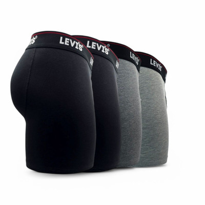 Levi's men's boxer 4 pack Black,  And grey  cotton stretch Boxer Briefs 