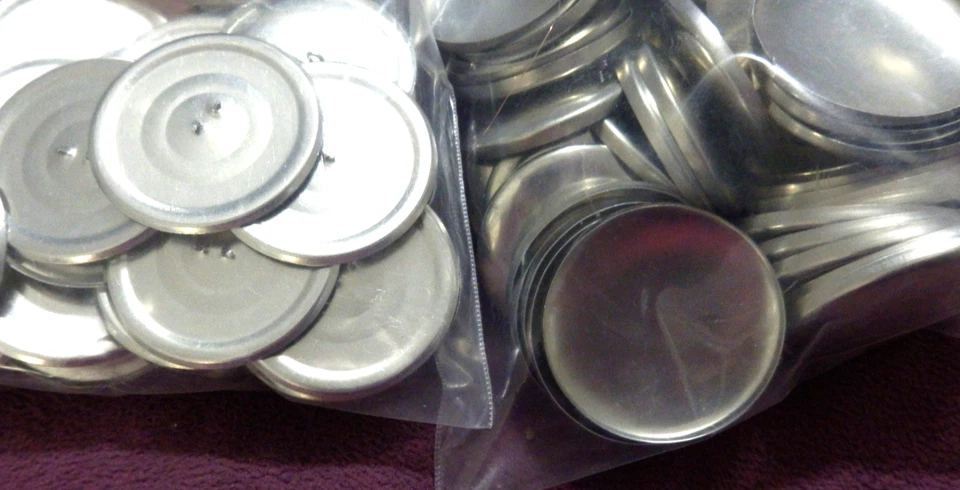 About 100 Metal Button Blanks to Make Approx. 1 & 2 Inch Fabric Buttons see desc - Image 4 of 4