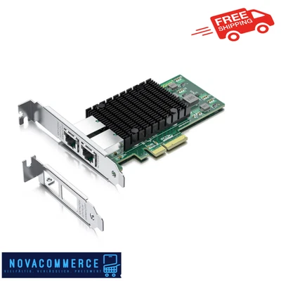 10Gtek 10Gb PCI-E NIC Network Card, Dual Copper RJ45 Port, with Intel X550-AT2