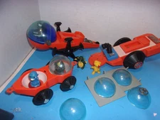 Rare Vintage Space Explorer & Alien Transporters Vehicle Toy Lot Parts & Figures