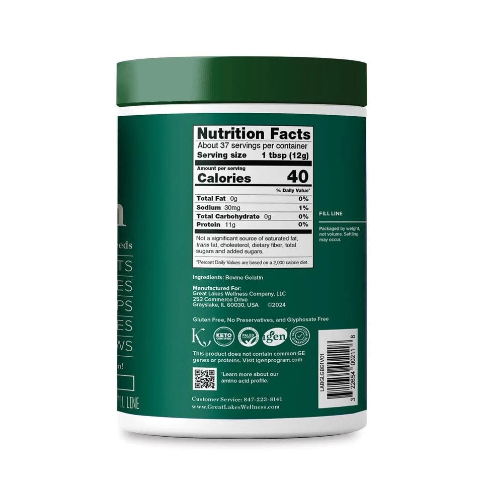 Great Lakes Wellness Gelatina de Carne en Polvo para Culinaria 16 Onzas (Paquete de 1) Foto 4 de 4