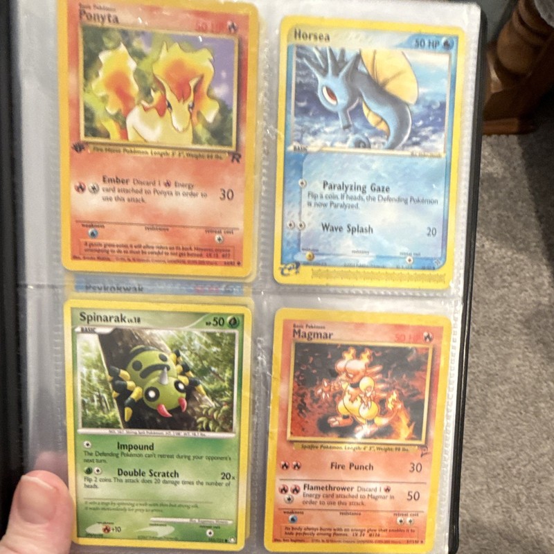 Pokemon TCG 4-Card Non-Holo Lot: Ponyta Horsea Spinarak Magmar (EN)