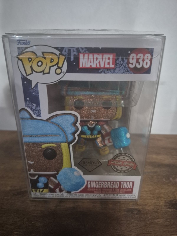Gingerbread Thor Funko Pop #938 Diamond Special Edition in Pop Protector