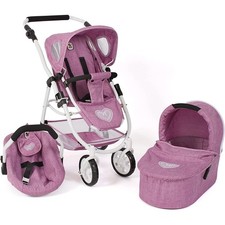 Bayer Chic 2000  Puppenwagen 3 in 1 Kombi 637-62 EMOTION ALL IN Jeans pink