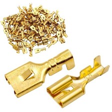 Female Spade Quick Splice Crimp Terminals 6.3Mm Non-Insulated 100 Pcs