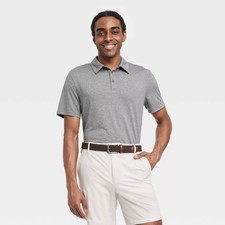 Men's Jersey Polo Shirt - All In Motion Heathered Gray Medium NWT