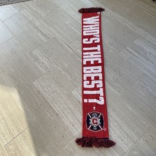 Chicago Fire Soccer Scarf WHO'S THE BEST? FIRE!! Soccer MLS Scarf