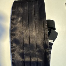 Men  s Black Polyester Cummerbund 32  -38  Adjustable