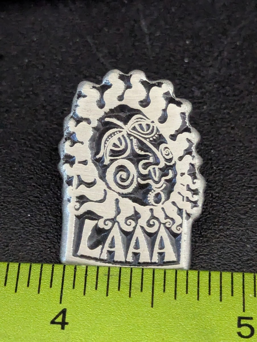 RARE Don Drumm Art Studio Pewter Signature Sun Moon Man Brooch Pin Signed LAAA View 4
