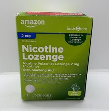 Amazon Basic Care Nicotine Polacrilex Lozenge 2 mg nicotine 144ct Mint 01-28