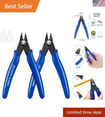 Versatile Blue 2-Piece Wire Cutters Set for Jewelry and Electronics - 5 Inch