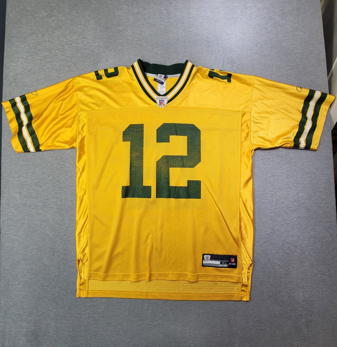 Aaron Rodgers Green Bay Packers Jersey Mens XL Yellow #12