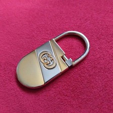 GUCCI GG Metal Keychain Gold X Silver color