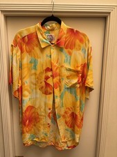 Vintage Jams World Men s Large Shirt Rayon Floral Hibiscus Hawaiian Tropical