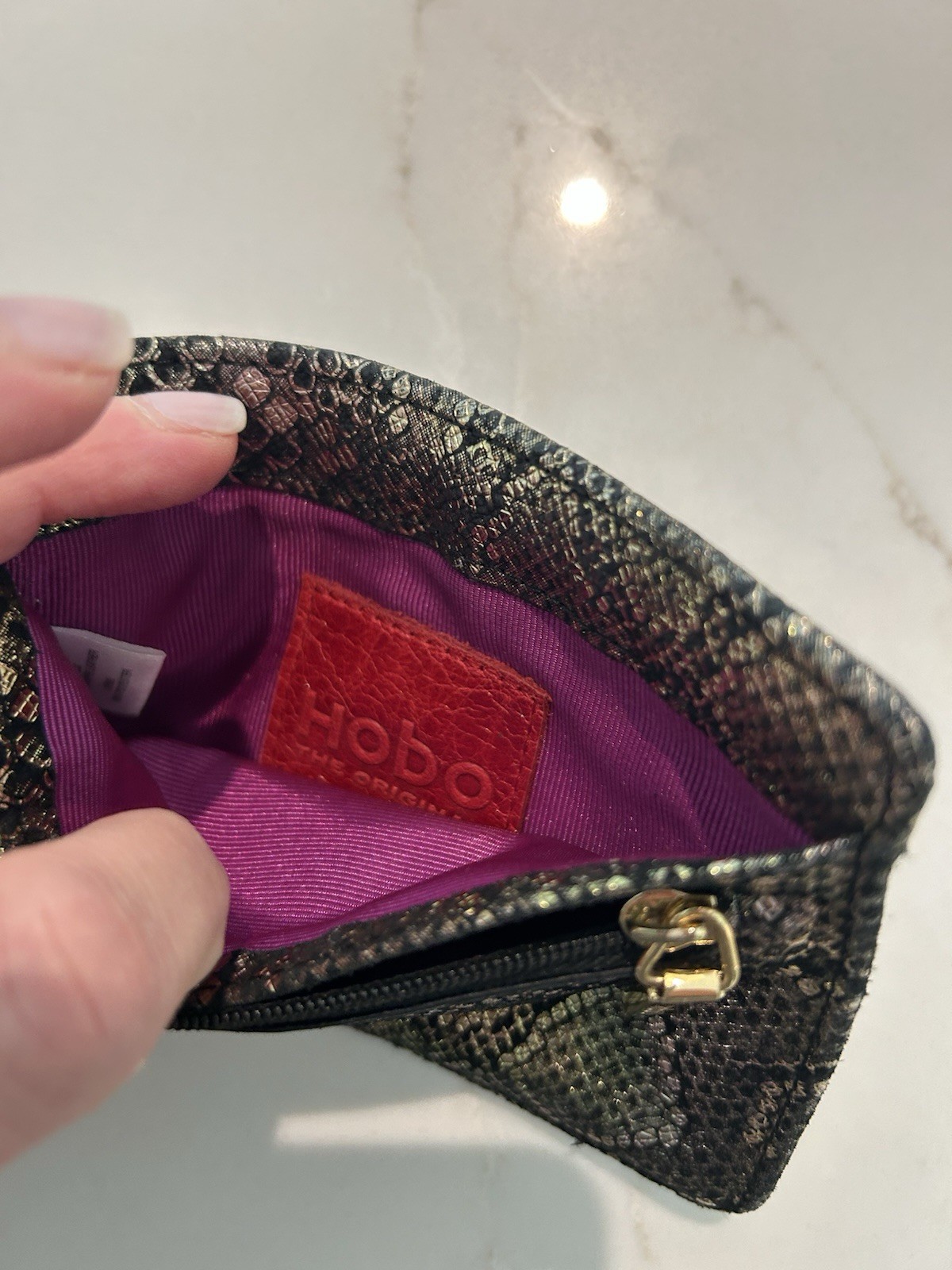 HOBO International Leather Metallic Python Snakes… - image 3