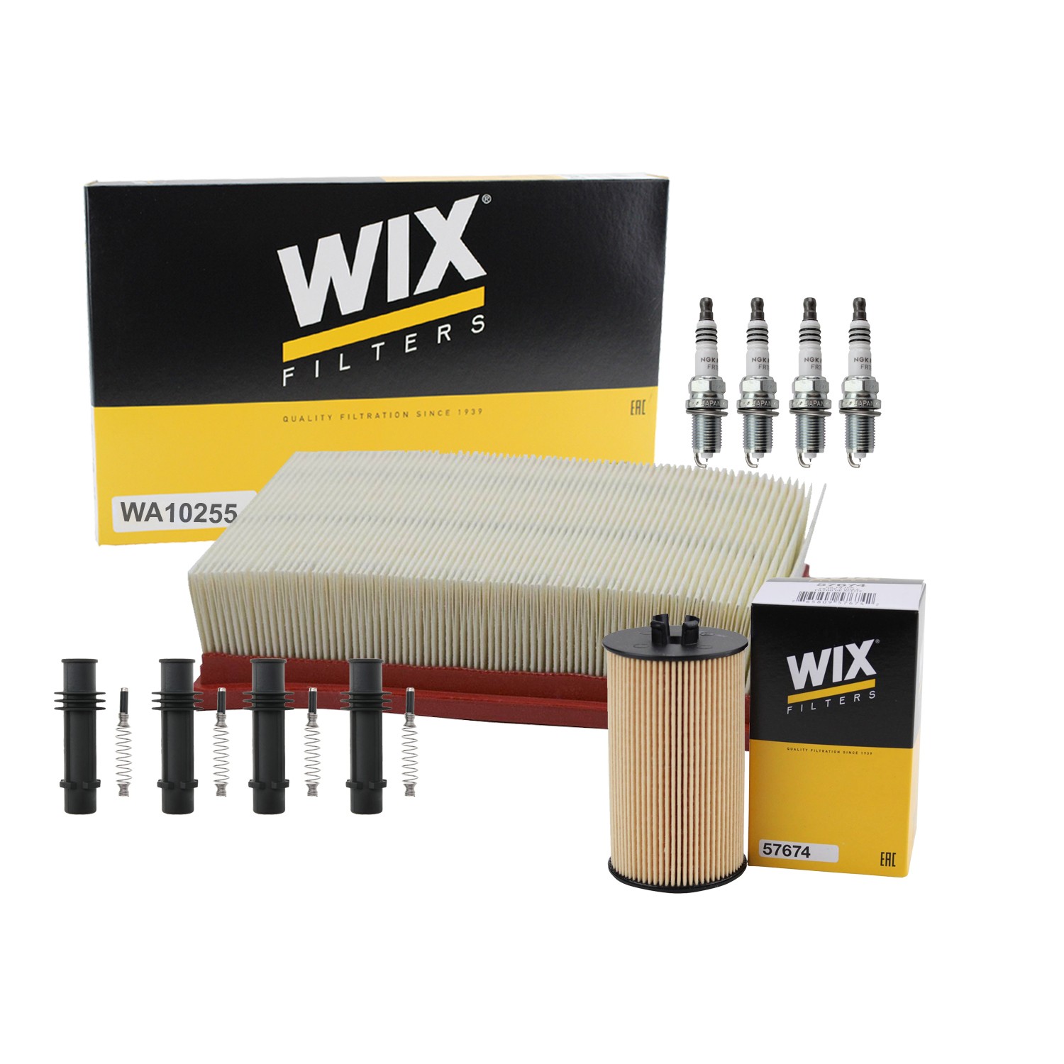 Wix Tune Up Kit NGK 4 Spark Plugs  Coil Boots Kit for Encore Trax 1.4 L4 DOHC