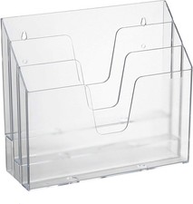 Horizontal Triple File Folder Holder Organizer, Open Desktop Document Sorter