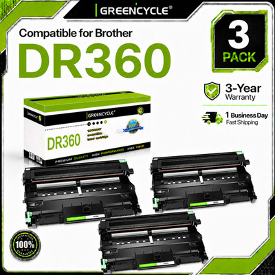 3PK GREENCYCLE DR360 Drum Unit Compatible for Brother DCP-7045N HL-2140 Printer