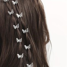 30 Pcs Butterfly Hair Clips Metal Barrettes Claw Clips Strong Hold Non Silver