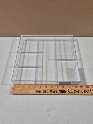 Whitmor 6-Section Clear Drawer Organizer, 12x12x2