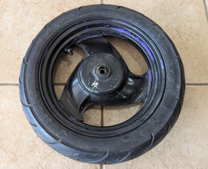 1996 Yamaha Jog CY50 Front Wheel & Rim Painted Black Originally Deep Purple OEM
