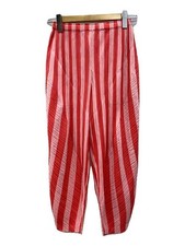 PLEATS PLEASE ISSEY MIYAKE Straight Stripe Polyester Pants Size 3 Red EK AIB