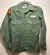 Vintage US Army Sateen Cotton OG-107 Utility Fatigue Shirt