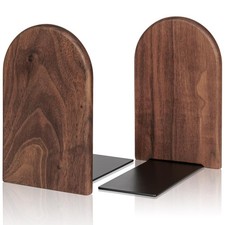Wooden Book Ends 1 Pair Universal Economy Desktop Shelf Holder for Home Office