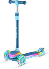 Lifemaster 3-Wheel Scooter for Kids 3 150lbs, Blue w/Light-Up Deck/Wheels