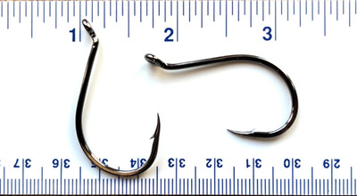 50 Danielson HCBOBN Black Chrome Octopus Fish Hooks Size 5/0