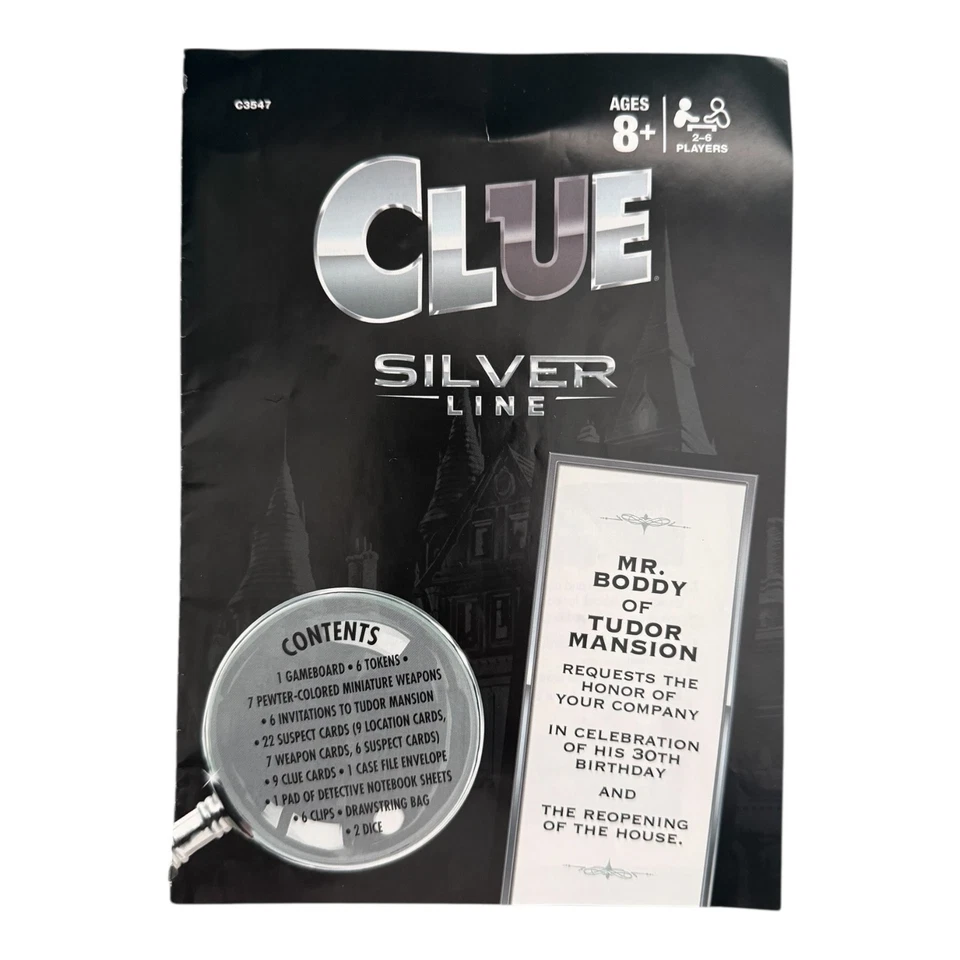 Juego de mesa individual Clue Silverline piezas y piezas de repuesto - tú eliges Foto 2 de 4
